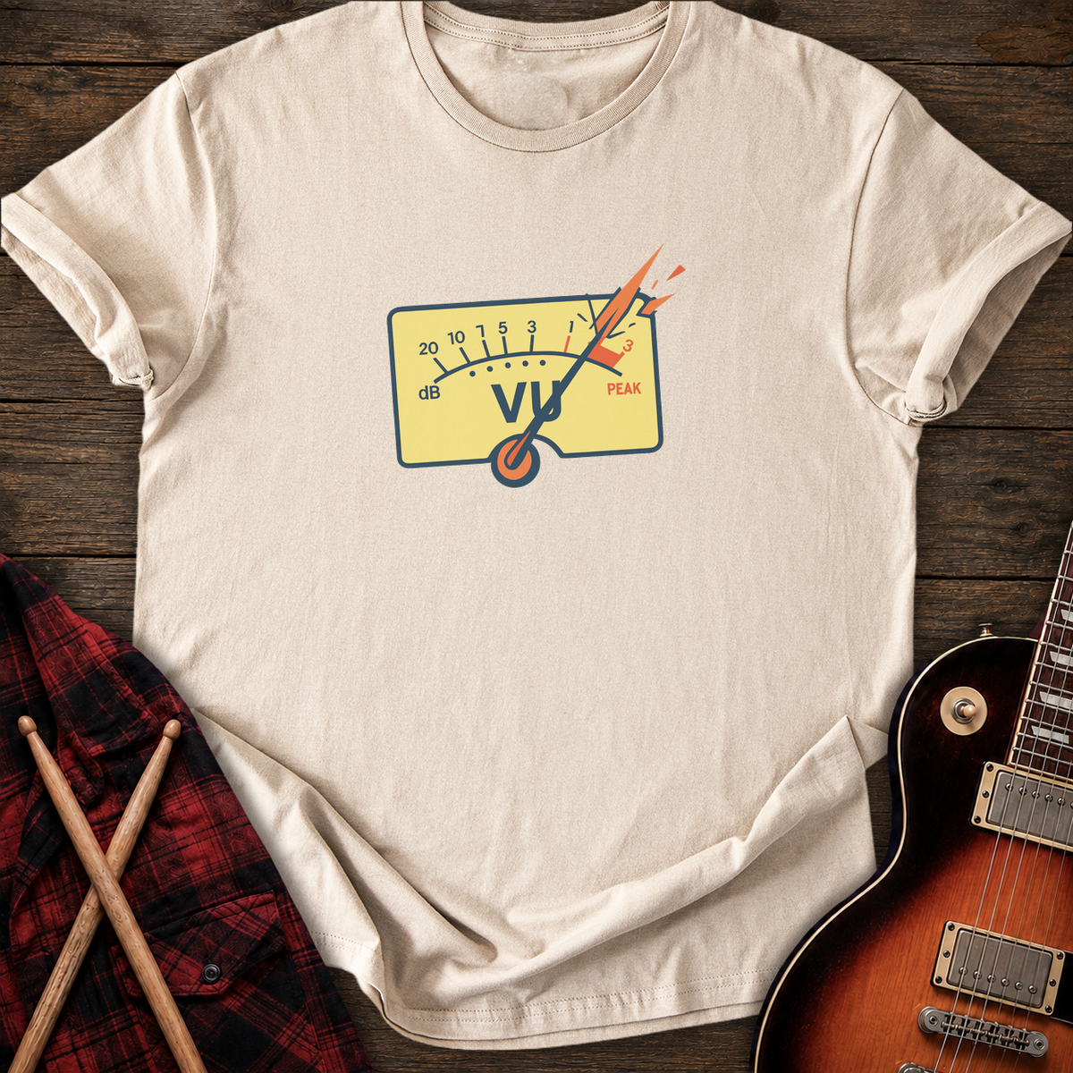 SOUNDOSE VU Meter T-Shirt — Sand t-shirt