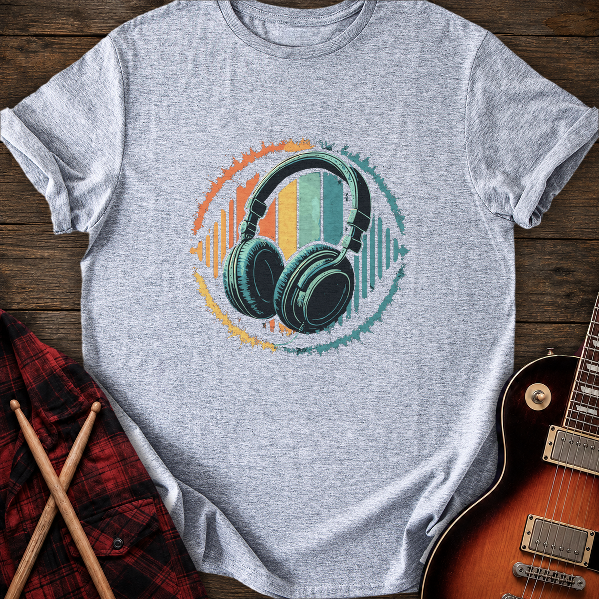 SOUNDOSE Vintage Headphones T-Shirt — Sport Grey t-shirt