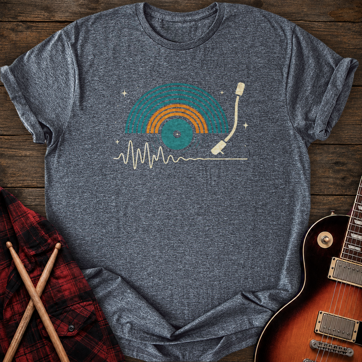 SOUNDOSE Vinyl Soundwave T-Shirt — Dark Heather t-shirt