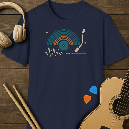 SOUNDOSE Vinyl Soundwave T-Shirt — Navy t-shirt