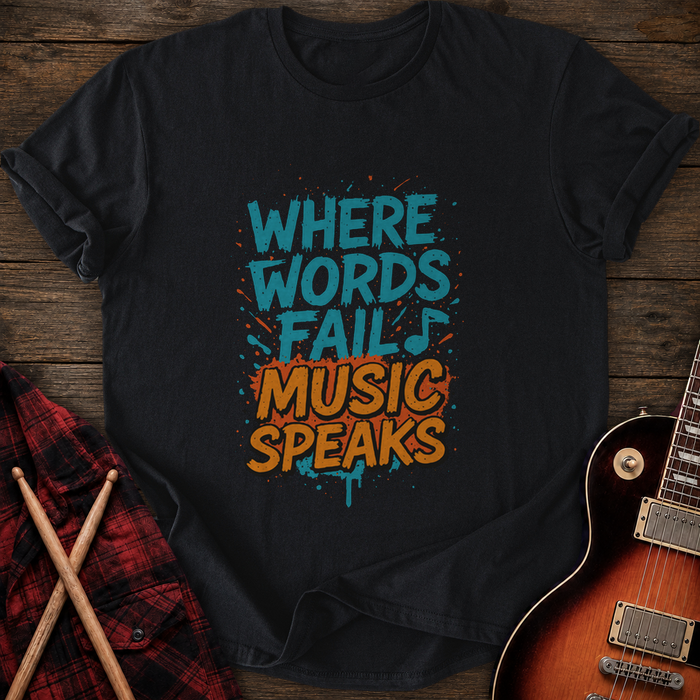 SOUNDOSE Words Fail T-Shirt — Black t-shirt