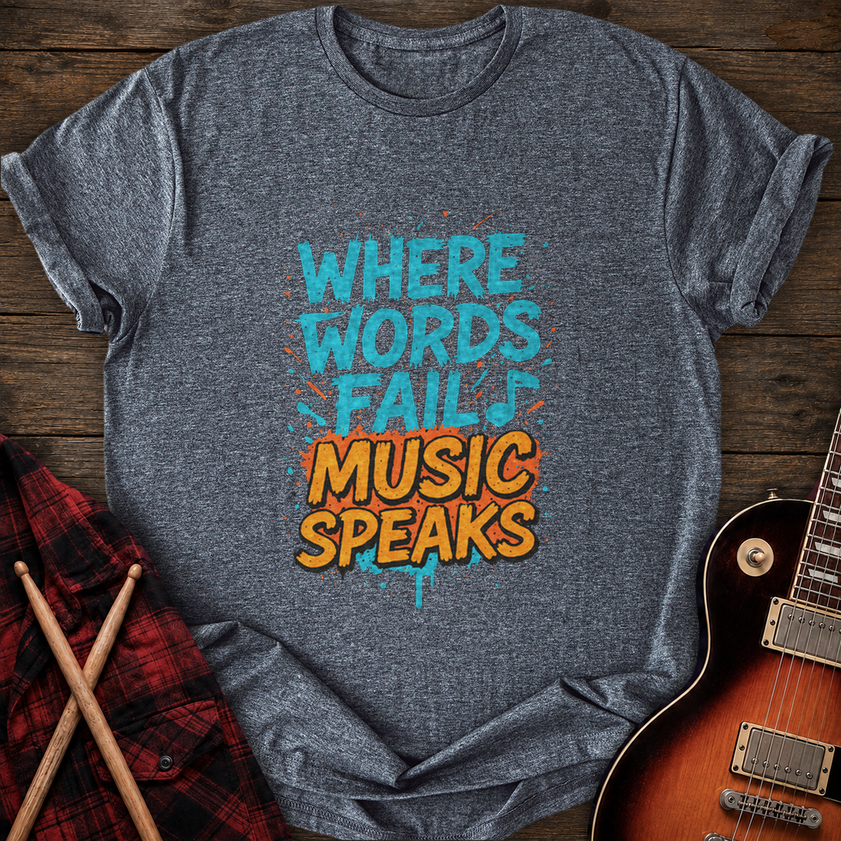 SOUNDOSE Words Fail T-Shirt — Dark Heather t-shirt
