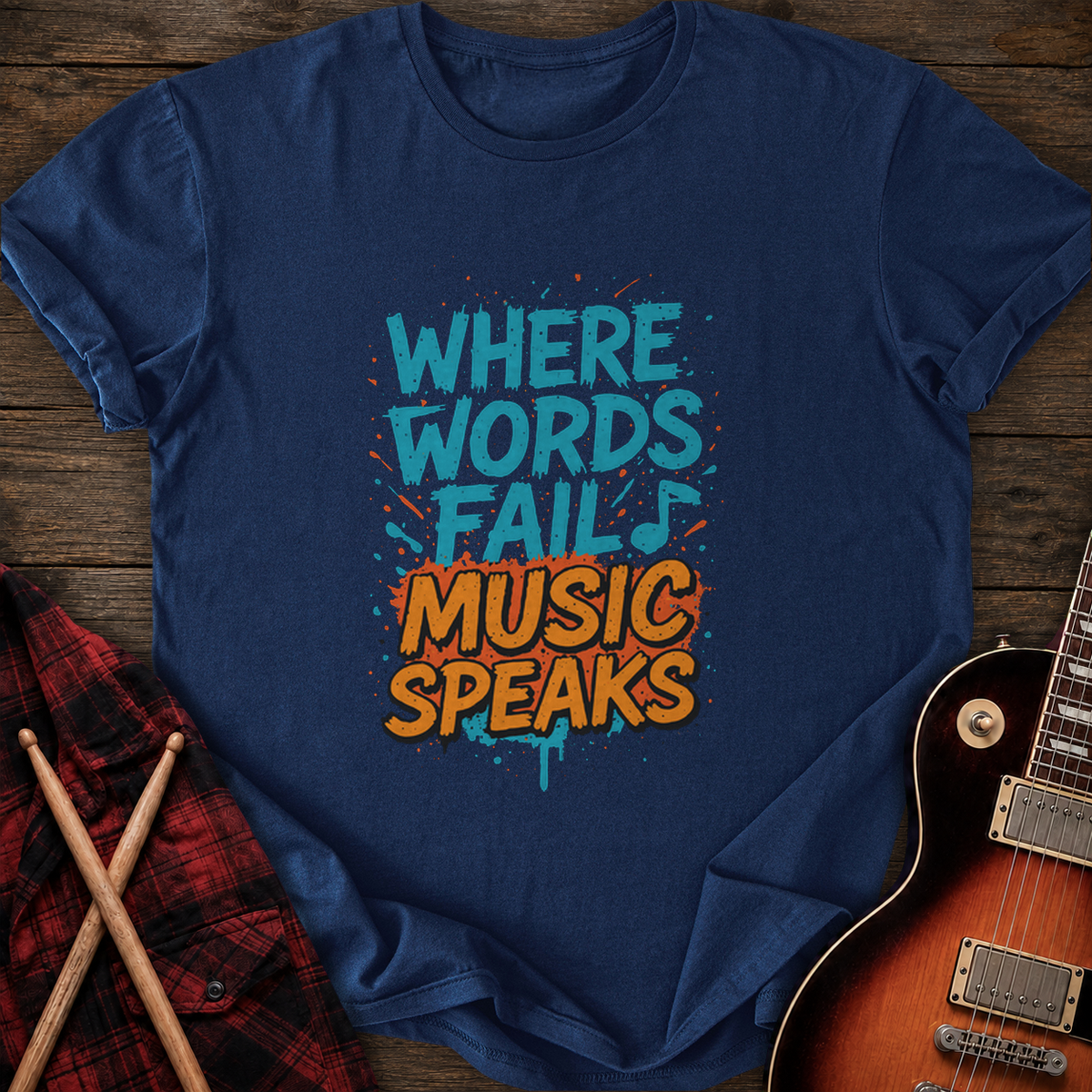 SOUNDOSE Words Fail T-Shirt — Navy t-shirt