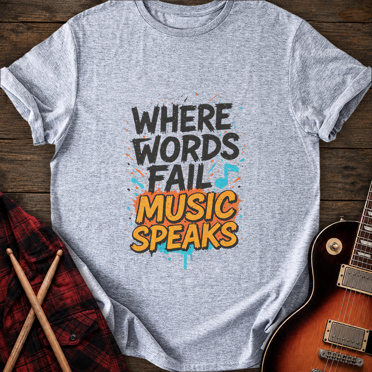 SOUNDOSE Words Fail T-Shirt — Sport Grey t-shirt