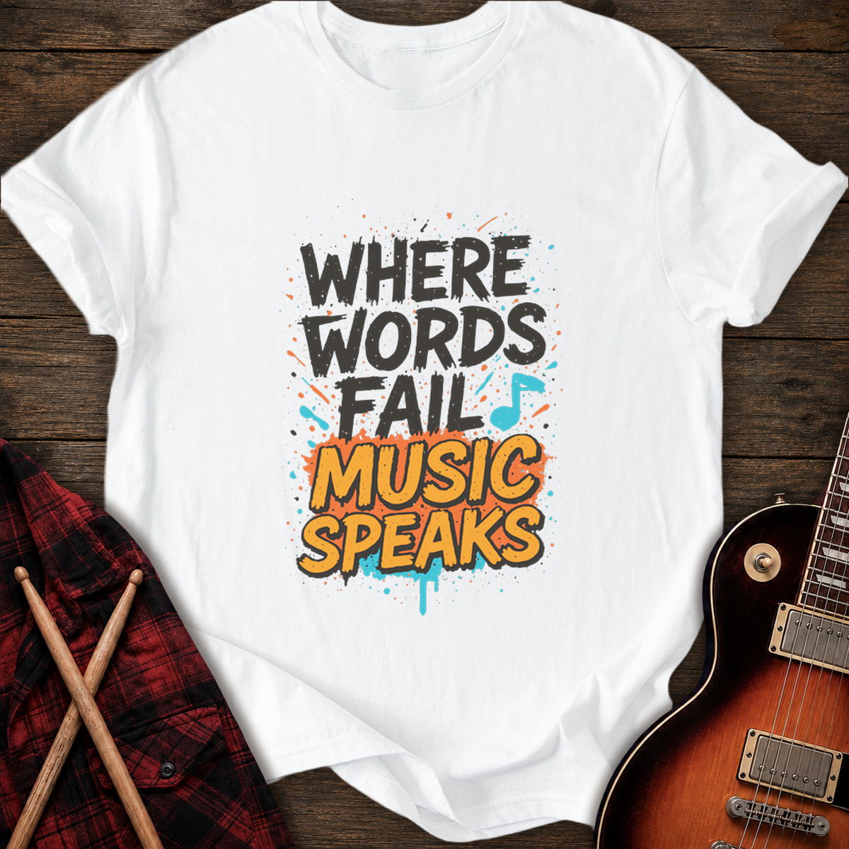 SOUNDOSE Words Fail T-Shirt — White t-shirt