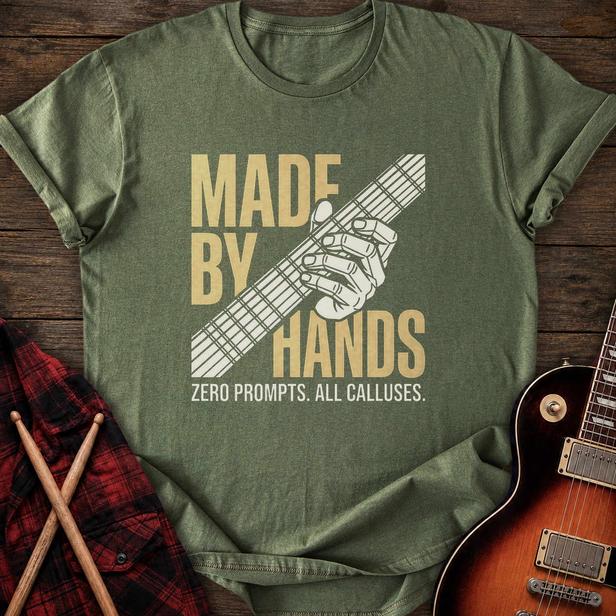 SOUNDOSE Zero Prompts T-Shirt — Military Green t-shirt